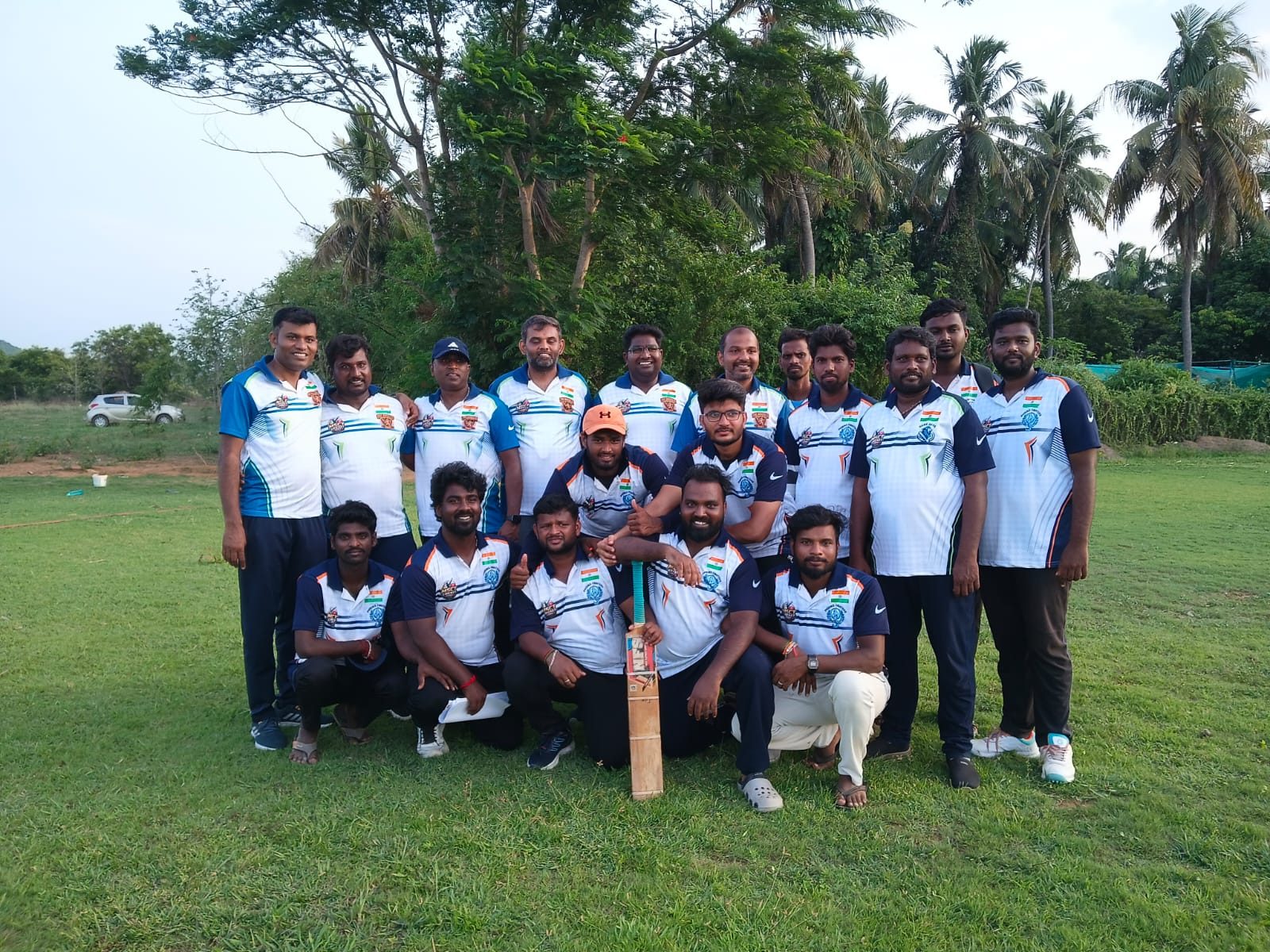 Team photo with cricket bat at MSCT Cricket Fest, 15 August 2026