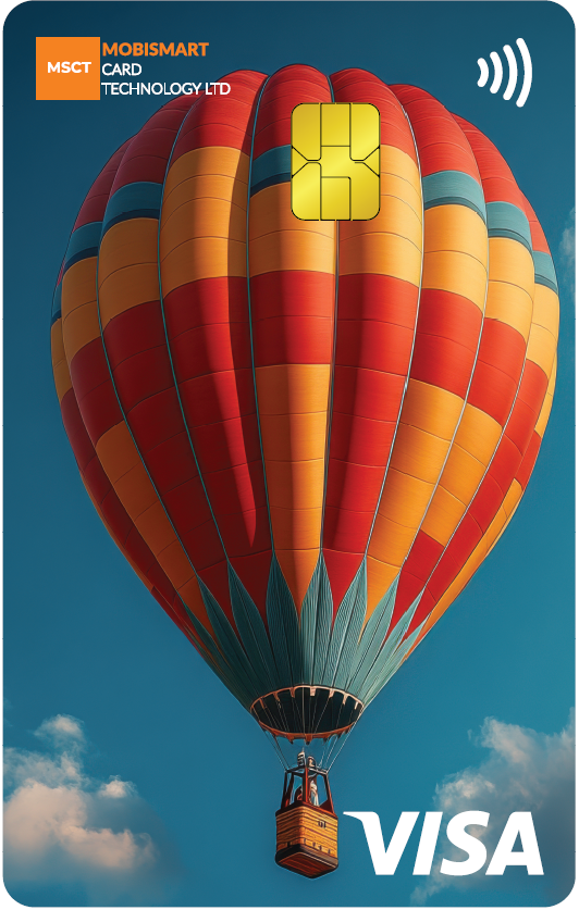 MOBISMART Visa EMV card with hot air balloon design